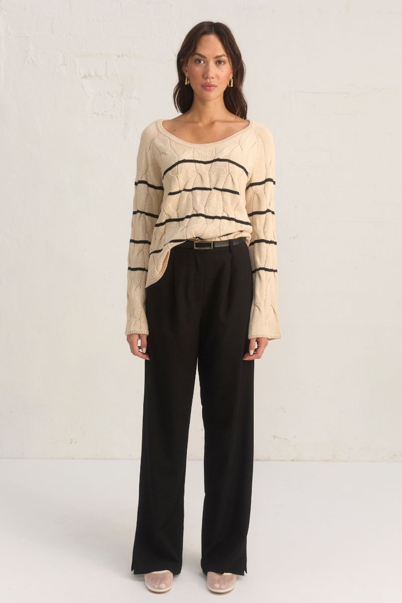 MONUMENT STRIPE KNIT - OFFWHITE/BLACK