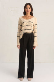 MONUMENT STRIPE KNIT - OFFWHITE/BLACK