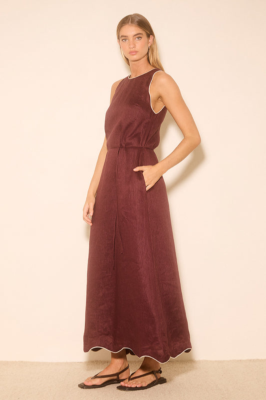 ALERIA DRESS PLUM CONTRAST BIND