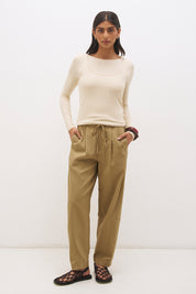 Layered cotton blend jersey top set with long sleeve slouchy top and sleeveless tank with scoop neckline