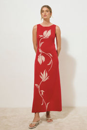 TRESOR KNIT DRESS ROSE RED