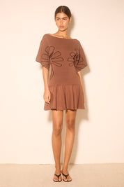 Venture Knit Combo Mini Dress Cacao