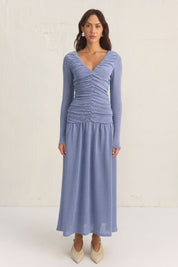 REGENERATED DRESS SLATE BLUE