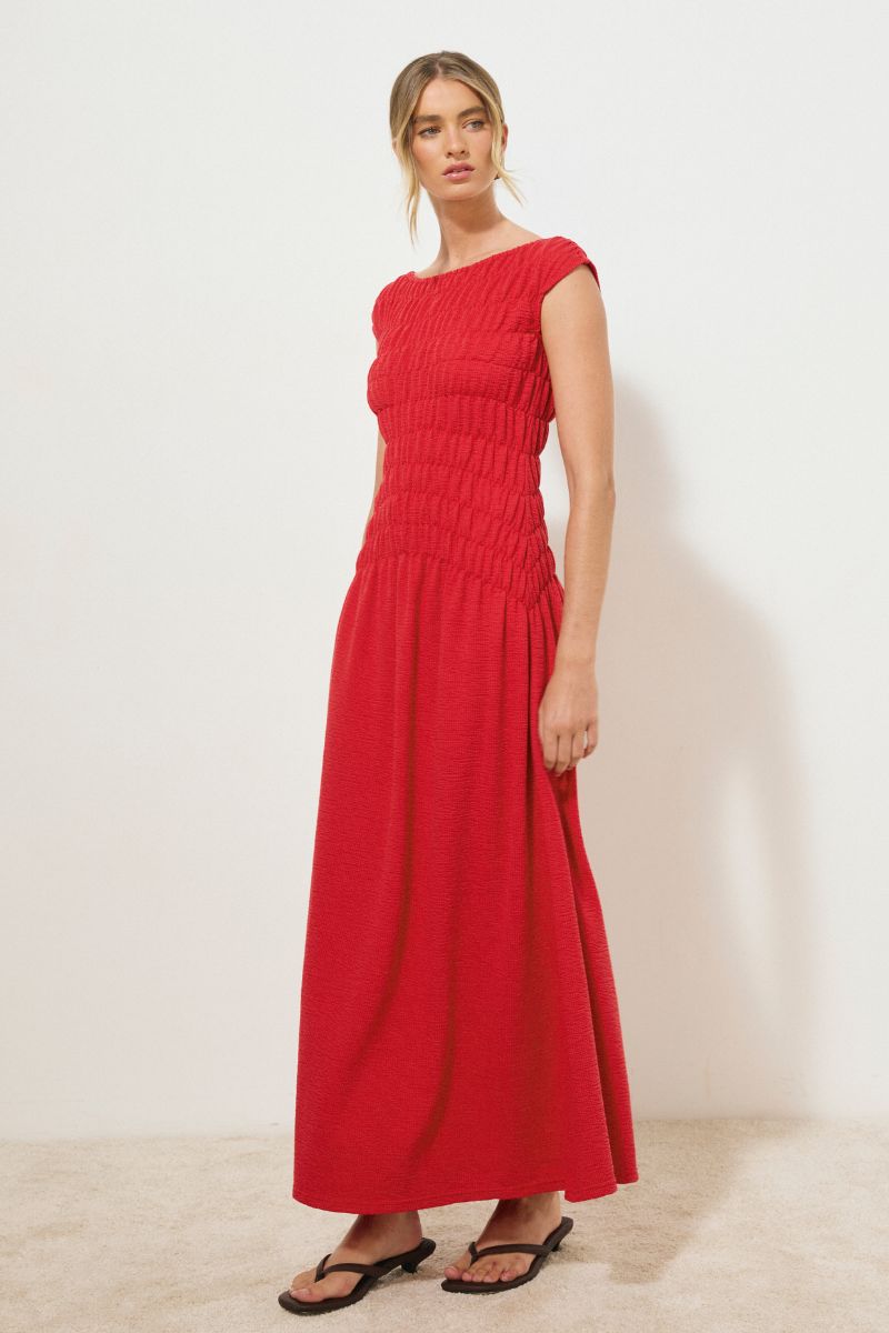 LILY DRESS ROSE RED