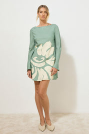 VESTIGE SLEEVED MINI DRESS JADE FLORAL