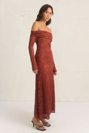 FLORA LACE DRESS WINE