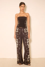 Zahra Embroidered Top Midnight Black