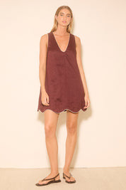 Aleria Mini Dress Plum Contrast Bind