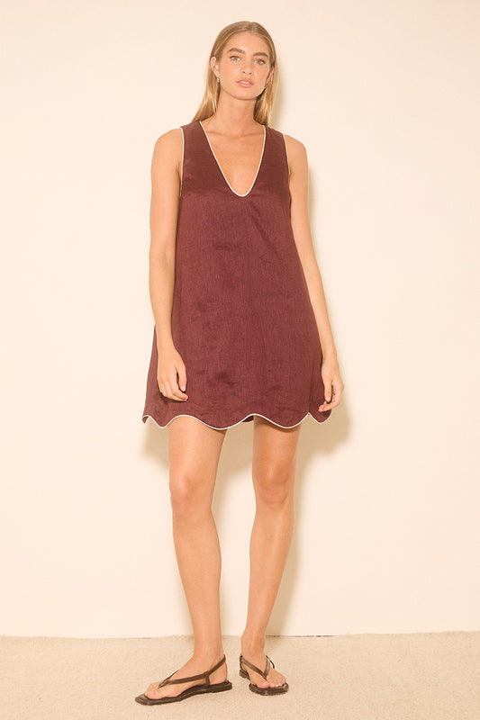 ALERIA MINI DRESS PLUM CONTRAST BIND