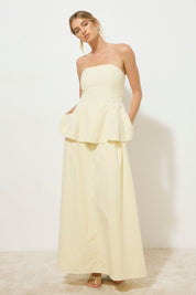 SOLICE STRAPLESS DRESS BUTTER
