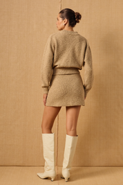 PIER KNIT SKIRT - TAUPE