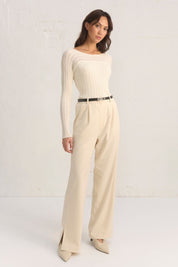 GENESIS KNIT TOP - CREAM