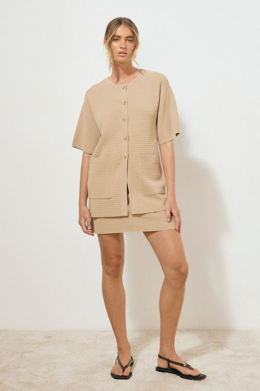MEMOIR KNIT TOP STONE