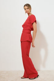 LOTUS PANT ROSE RED