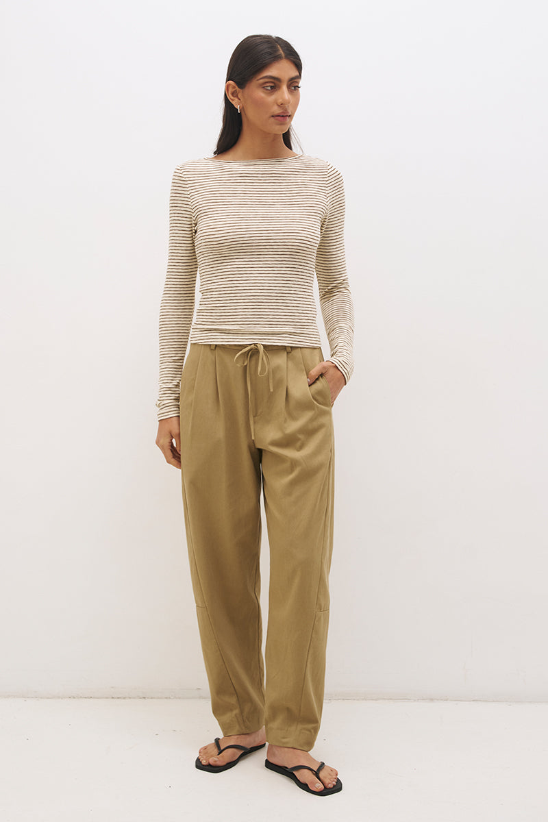 Layered cotton blend jersey top set with long sleeve slouchy top and sleeveless tank with scoop neckline
