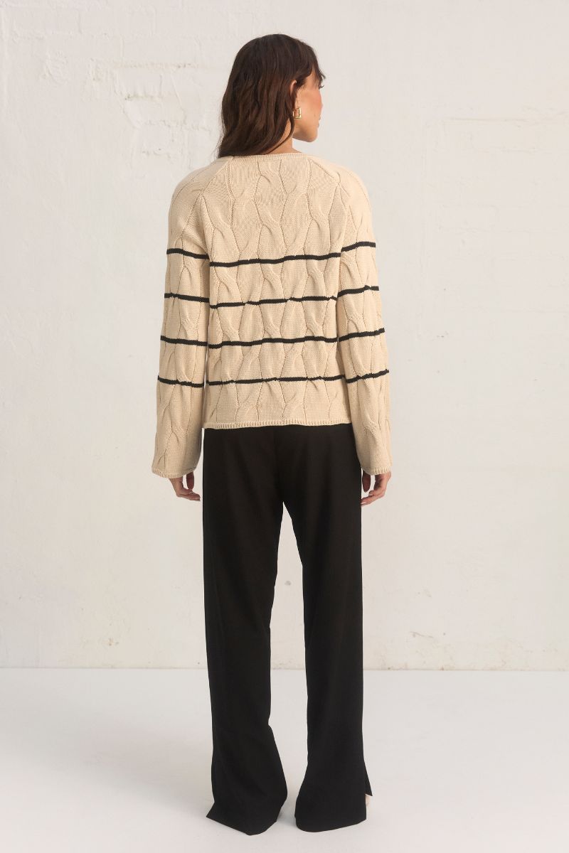 MONUMENT STRIPE KNIT - OFFWHITE/BLACK