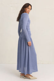 REGENERATED DRESS SLATE BLUE