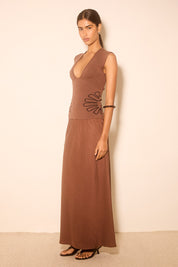 VENTURE KNIT COMBO DRESS CACAO