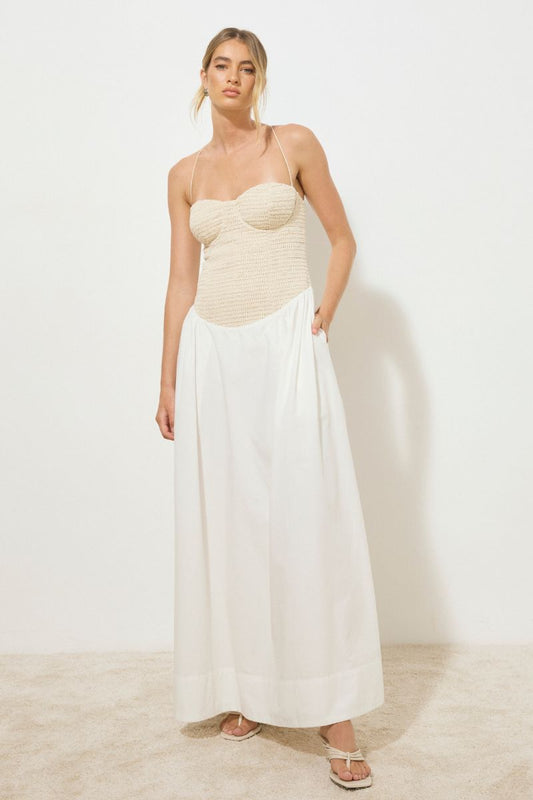 DELMAR DRESS NATURAL / WHITE