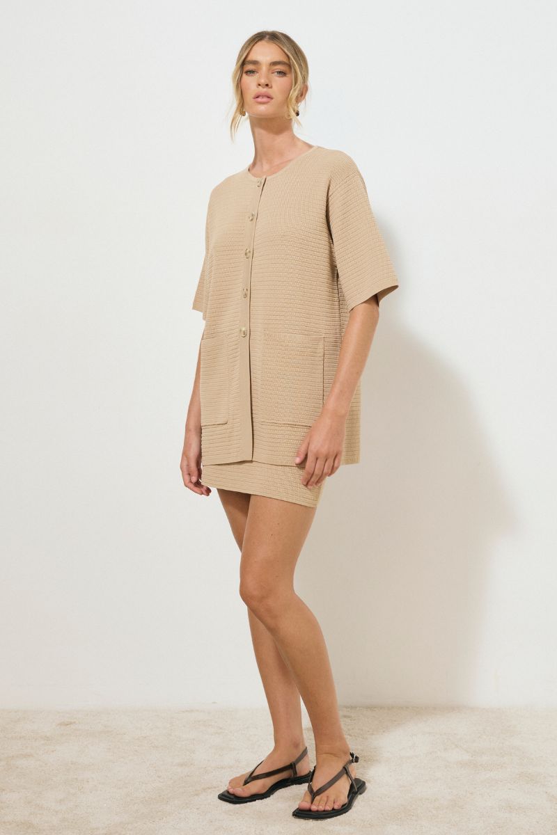 MEMOIR KNIT TOP STONE