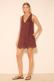 Aleria Mini Dress Plum Contrast Bind