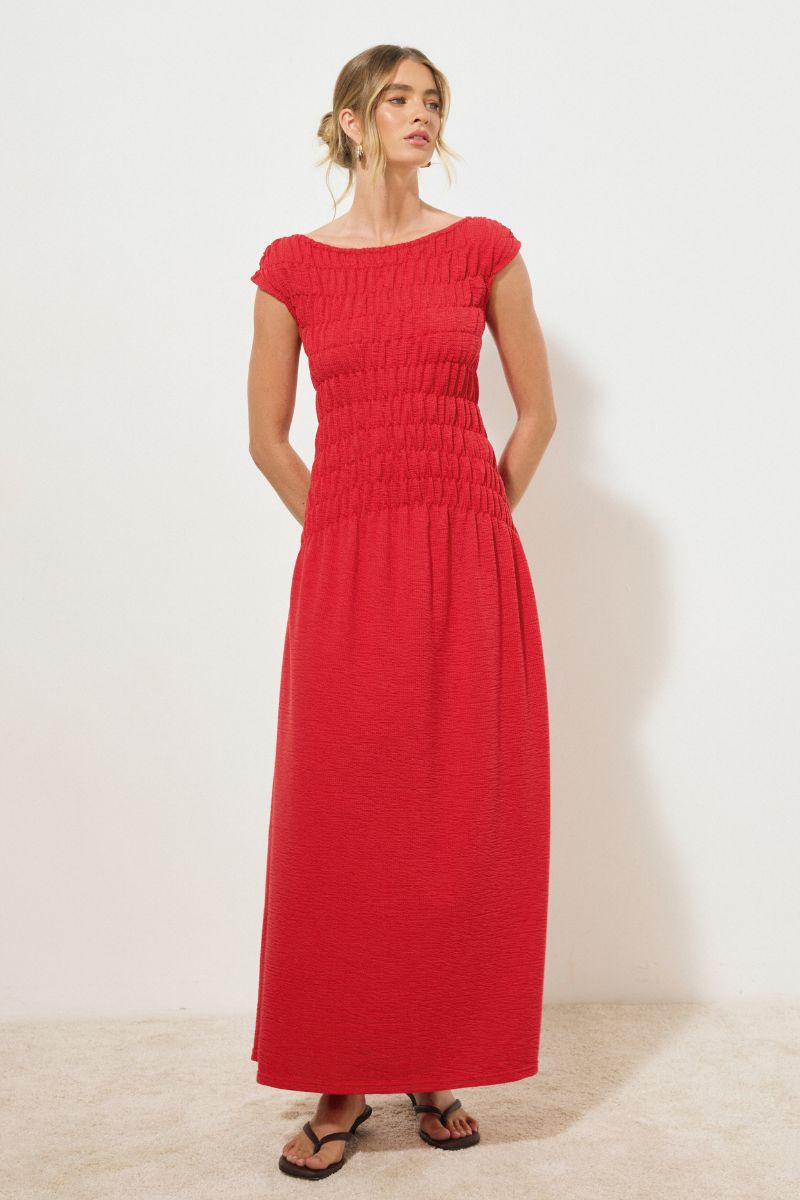 LILY DRESS ROSE RED