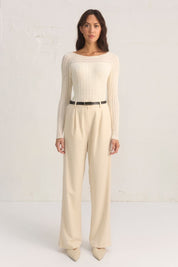 GENESIS KNIT TOP - CREAM