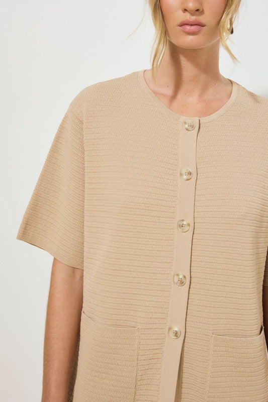 MEMOIR KNIT TOP STONE