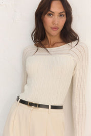 GENESIS KNIT TOP - CREAM