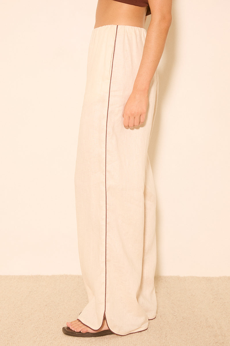 Aleria Pant Cream Contrast Bind