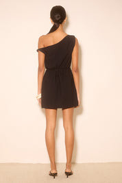 Zahra Embroidered Mini Dress Midnight Black