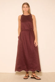 ALERIA DRESS PLUM CONTRAST BIND