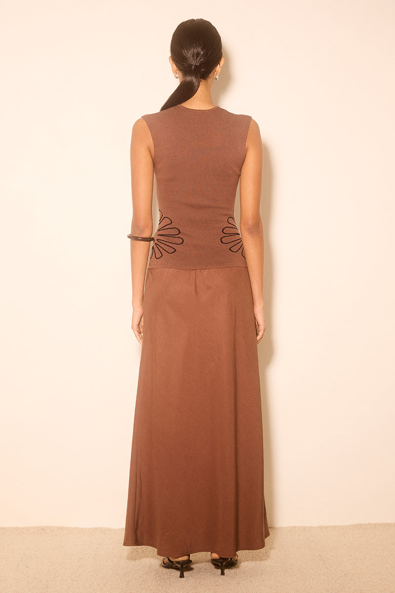 VENTURE KNIT COMBO DRESS CACAO