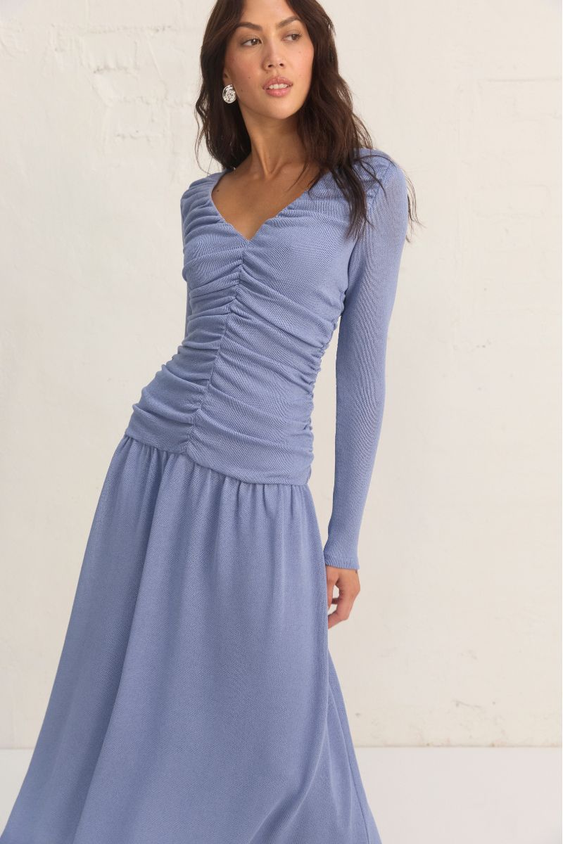 REGENERATED DRESS SLATE BLUE