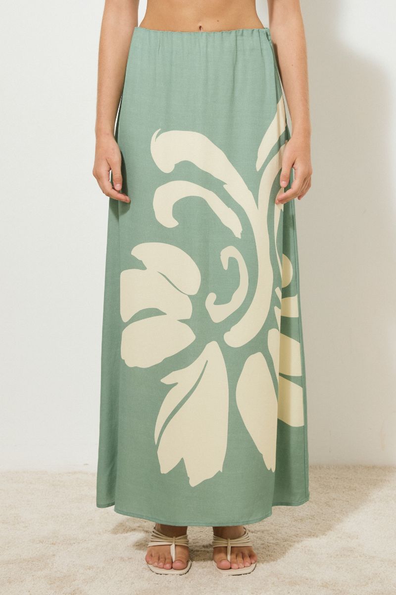 VESTIGE SKIRT JADE FLORAL