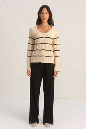 MONUMENT STRIPE KNIT - OFFWHITE/BLACK