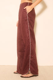 Aleria Pant Plum Contrast Bind