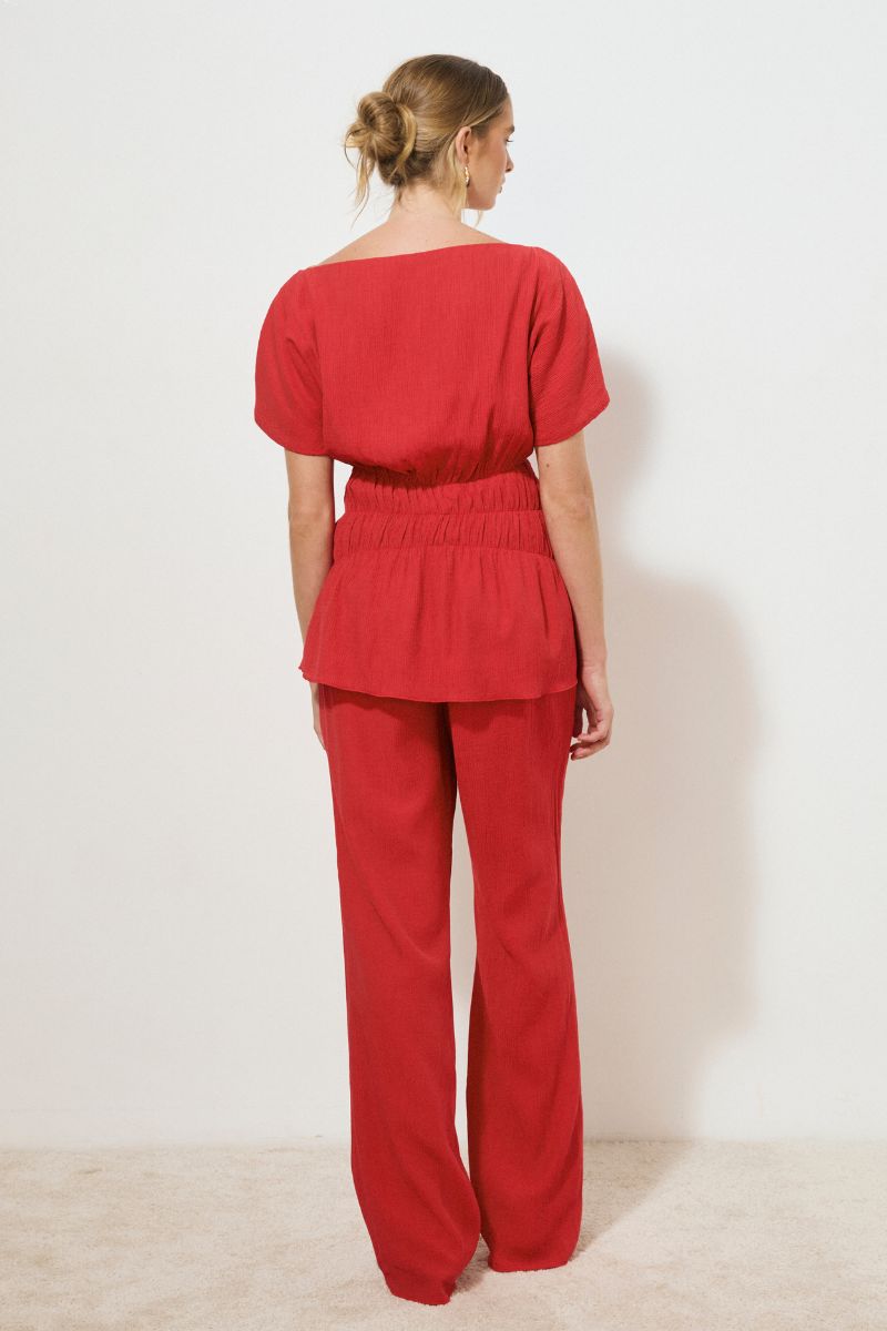 LOTUS TOP ROSE RED