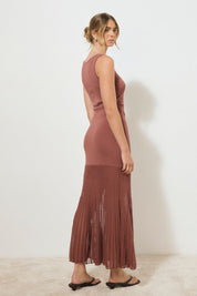 REFLECTION KNIT DRESS COGNAC