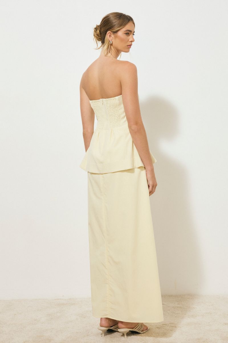 SOLICE STRAPLESS DRESS BUTTER