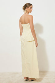 SOLICE STRAPLESS DRESS BUTTER