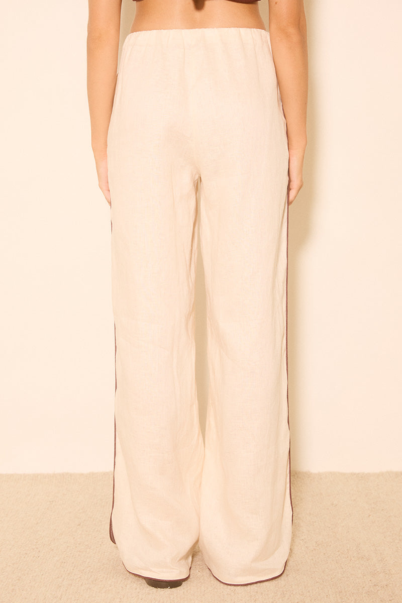 Aleria Pant Cream Contrast Bind