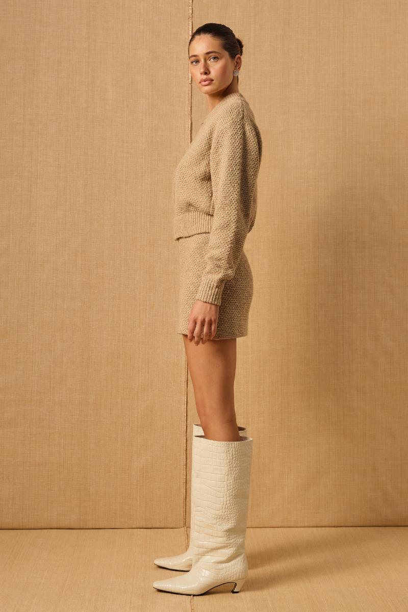 PIER KNIT BOMBER - TAUPE