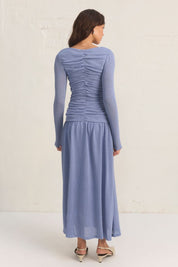 REGENERATED DRESS SLATE BLUE