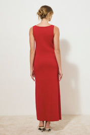 TRESOR KNIT DRESS ROSE RED