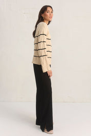 MONUMENT STRIPE KNIT - OFFWHITE/BLACK