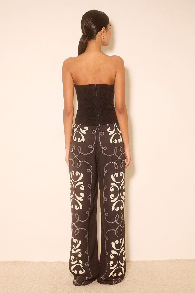 ZAHRA EMBROIDERED TOP MIDNIGHT BLACK