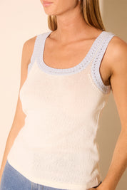 Symbolic Knit Top White / Blue