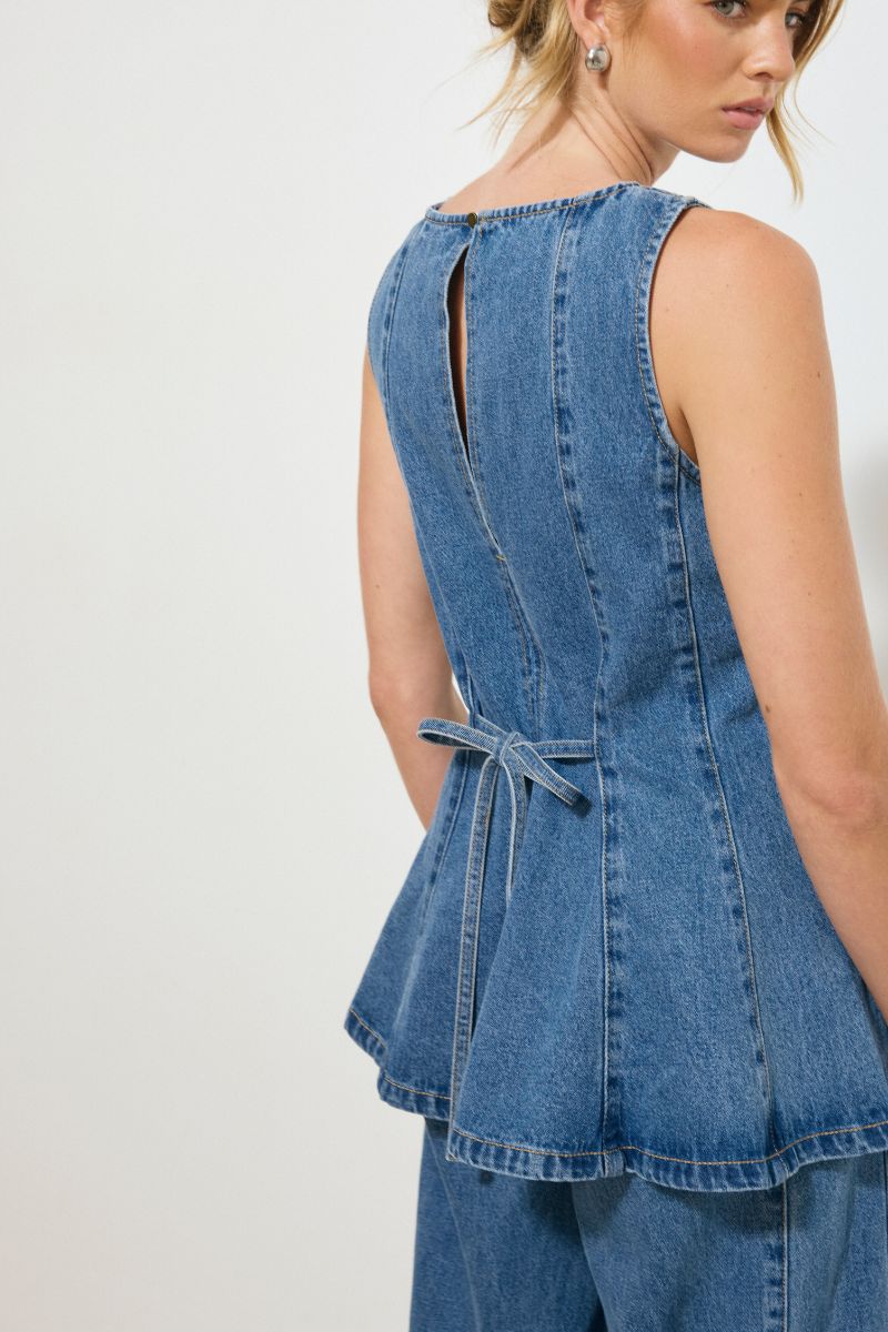 NOMADA DENIM TOP MID INDIGO