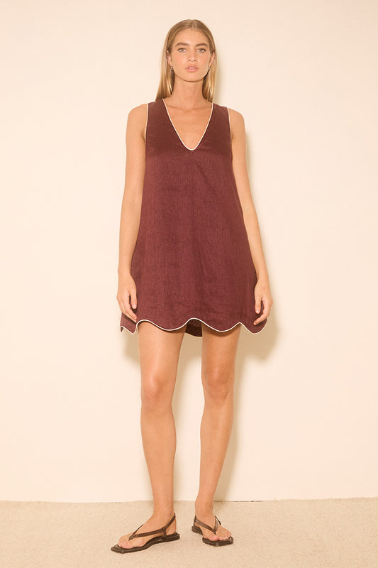 ALERIA MINI DRESS PLUM CONTRAST BIND